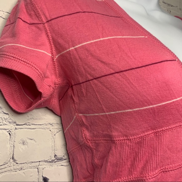 SO Pink Striped Hooded Short Sleeve Top - Picture 5 of 10